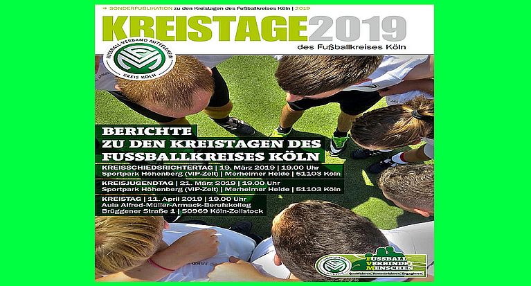 Termine der Kreistage des Fußballkreises Köln in 2019 