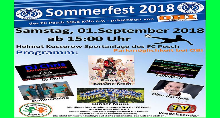 Sommerfest des FC Pesch am 1. September 2018