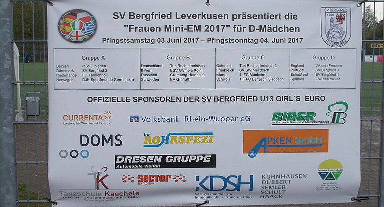 „Frauen-Mini-EM 2017“ zu Pfingsten bei Bergfried Leverkusen