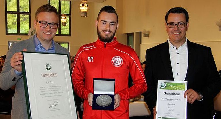 Marko-Tillmann-Plakette 2018 an Kai Recht (KSV Heimersdorf) verliehen