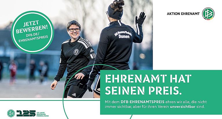 DFB-Ehrenamtspreis 2026: Jetzt noch bis zum 31. Mai bewerben