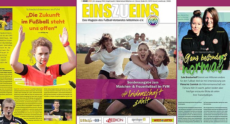 EINSZUEINS - Sonderausgabe für Mädchen und Frauen im Fußball am Mittelrhein online