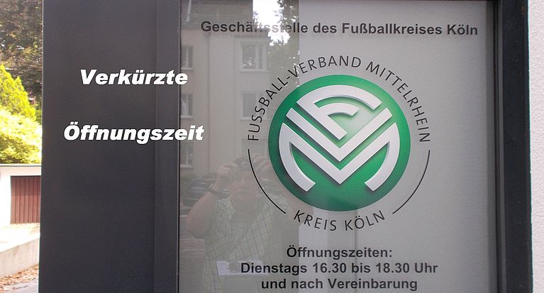Kreisgeschäftsstelle Köln am Dienstag nur bis 17:00 Uhr geöffnet