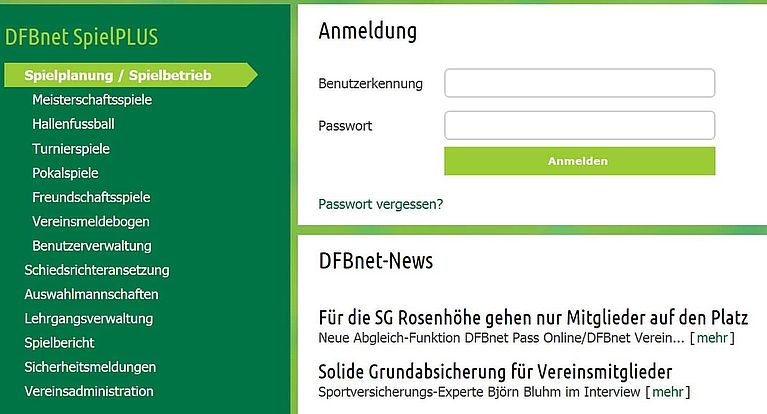 ACHTUNG: Störung DFBnet