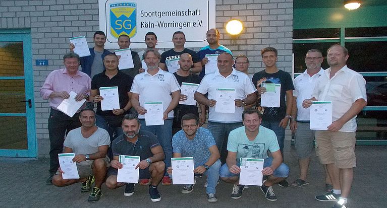 Lizenzübergabe des C-Schein-Lehrgangs bei der SG Köln-Worringen e.V.