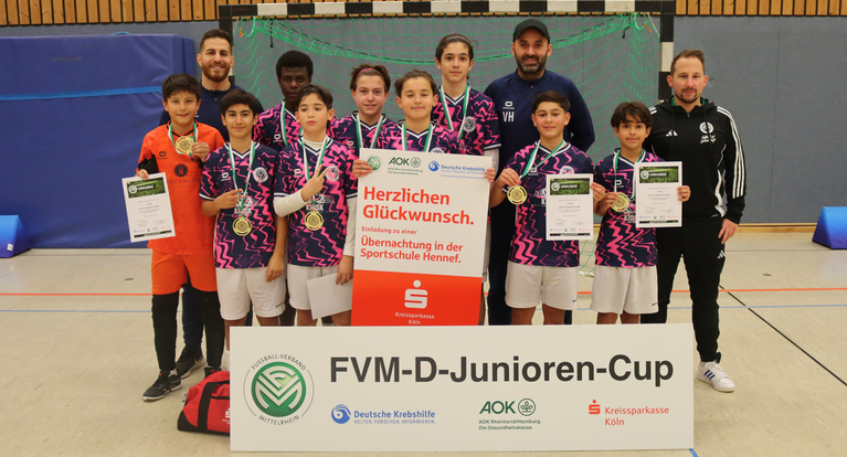 FC Pesch gewinnt FVM-D-Junioren-Cup: 11.191 Euro für die Deutsche KinderKrebshilfe