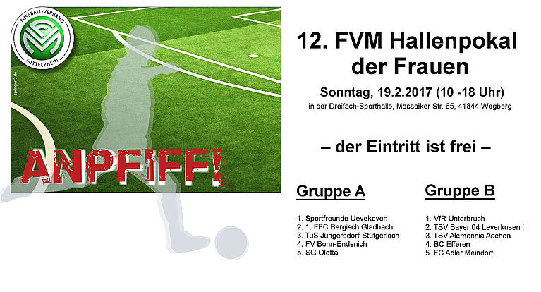 12. FVM-Hallenpokal der Frauen: Zehn Mannschaften in Wegberg mit Bayer 04 Leverkusen II